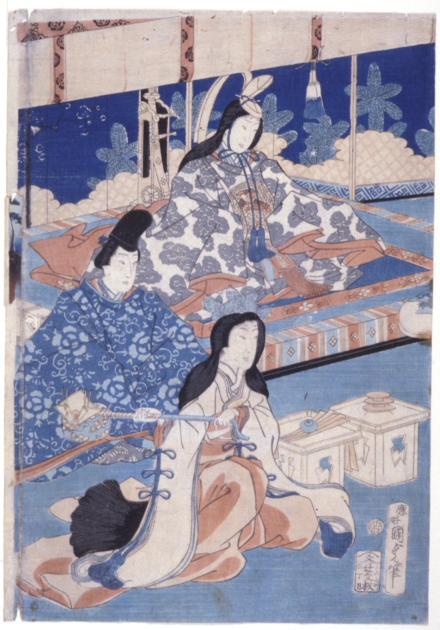 Welcoming Spring With A Gathering Of Flowers (Hana Soroi Haru No Taimen) by Utagawa Kunisada II