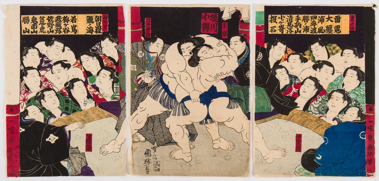 Sumo Wrestlers by Utagawa Kuniteru