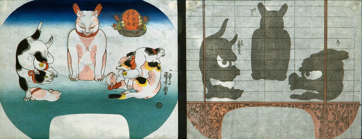 Cats: Chinese Temple Lion by Utagawa Kuniyoshi