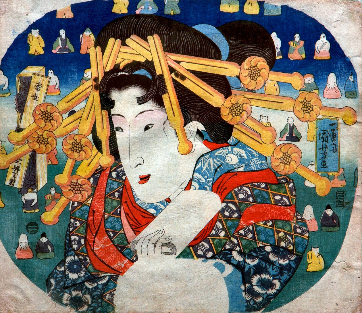 Courtesan, Series: Modern Three Hardships for Women, c.1833 by Utagawa Kuniyoshi