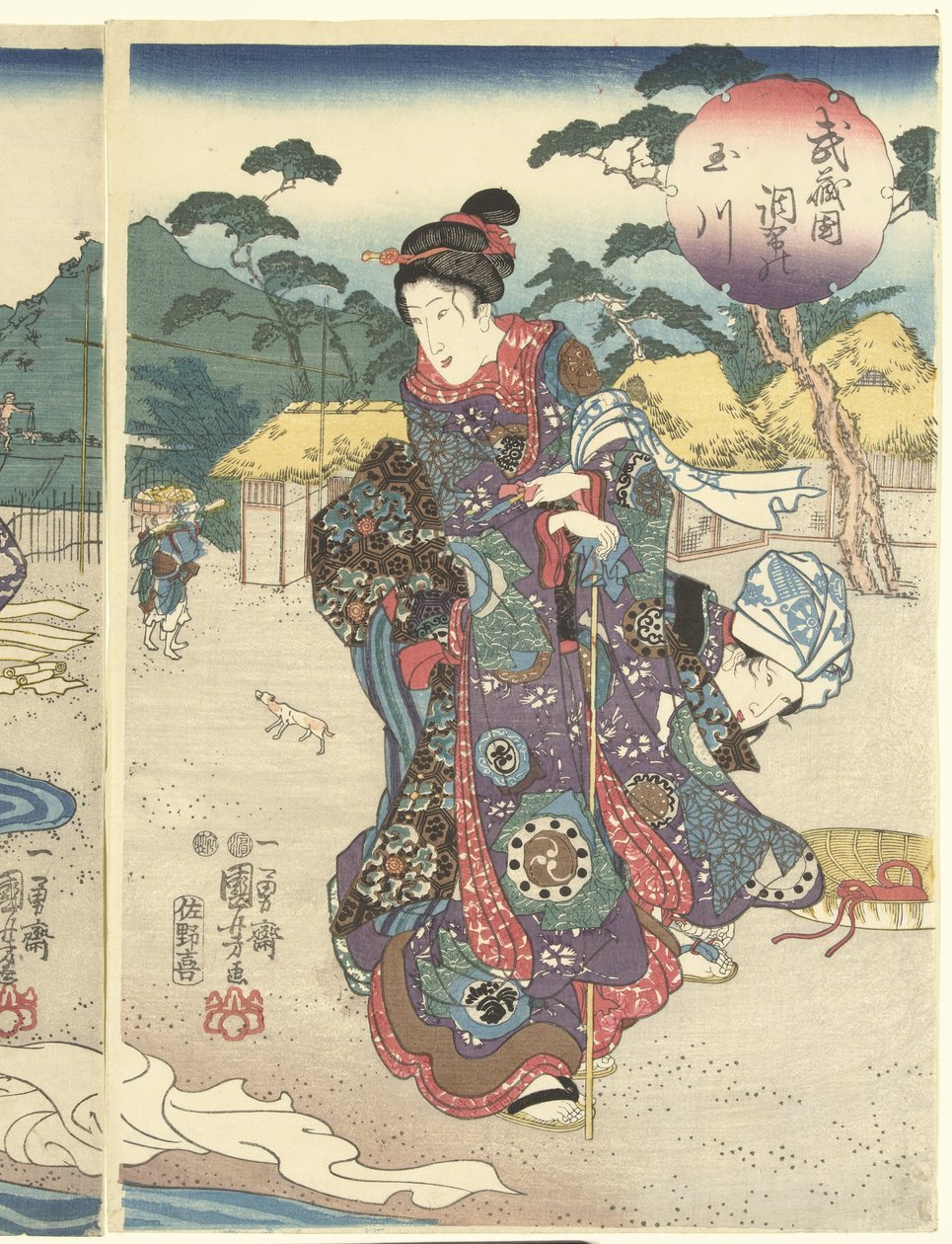 The Chofu Tama River in the Province of Musashi (Musashi Kuni Chofu no Tamagawa) by Utagawa Kuniyoshi