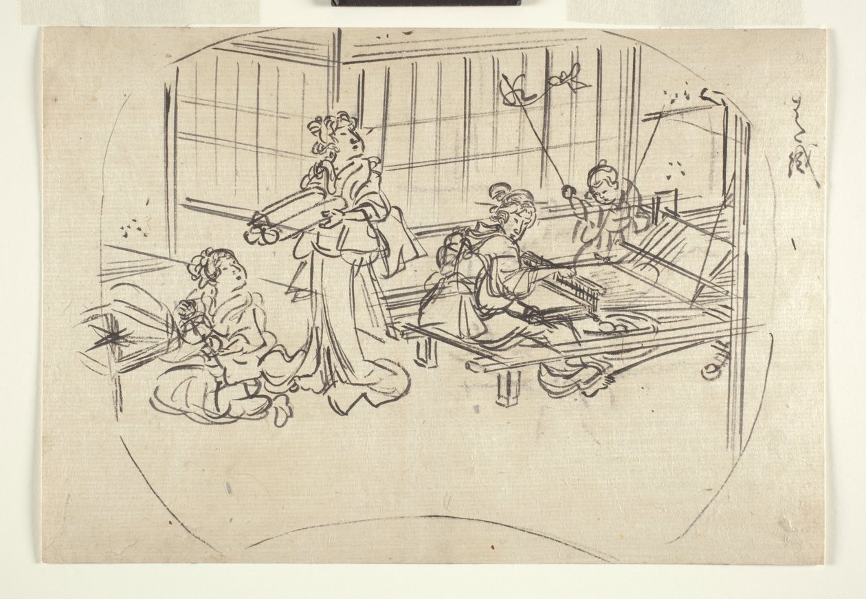 Weaving on a Loom by Utagawa Kuniyoshi