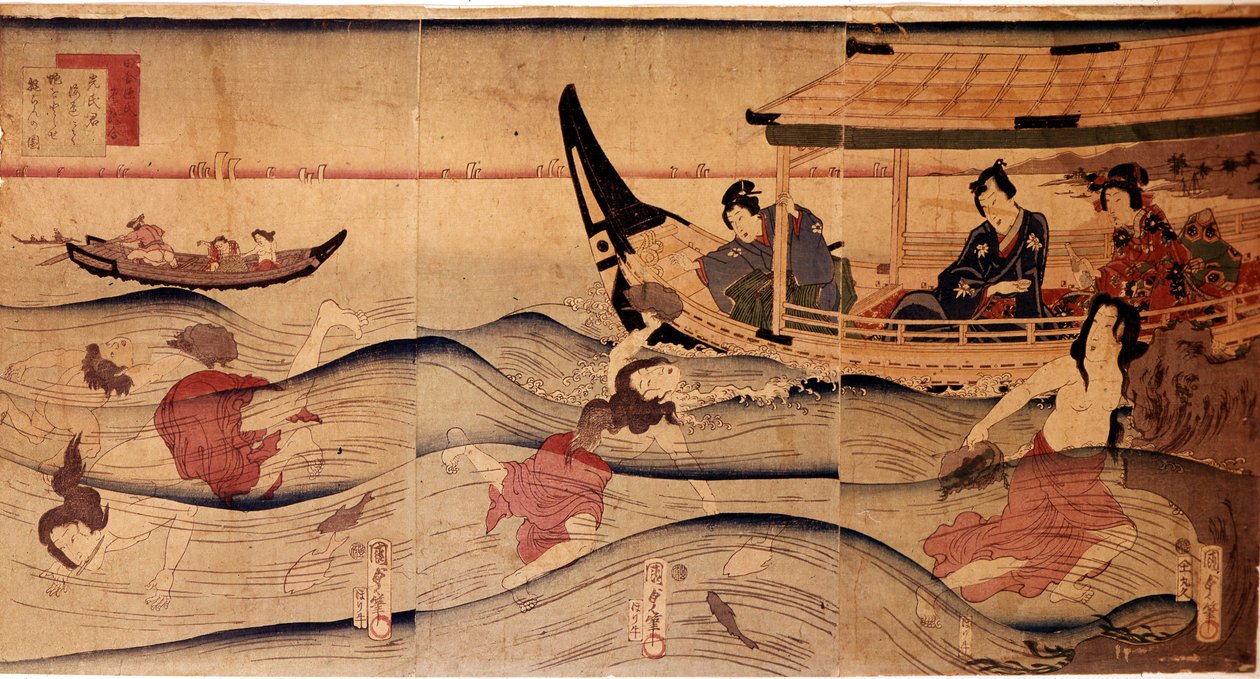 The Abalone Fishing. Prints by Utagawa Kuniyoshi (c.1797-1861) by Utagawa Kuniyoshi