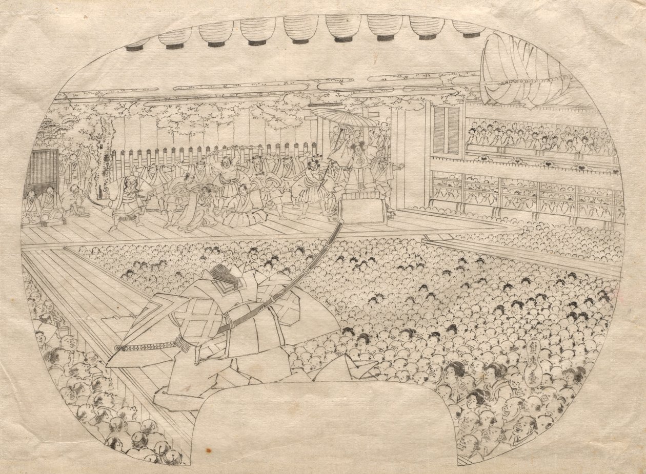 Interior of the Kabuki Theater by Utagawa Sadahide