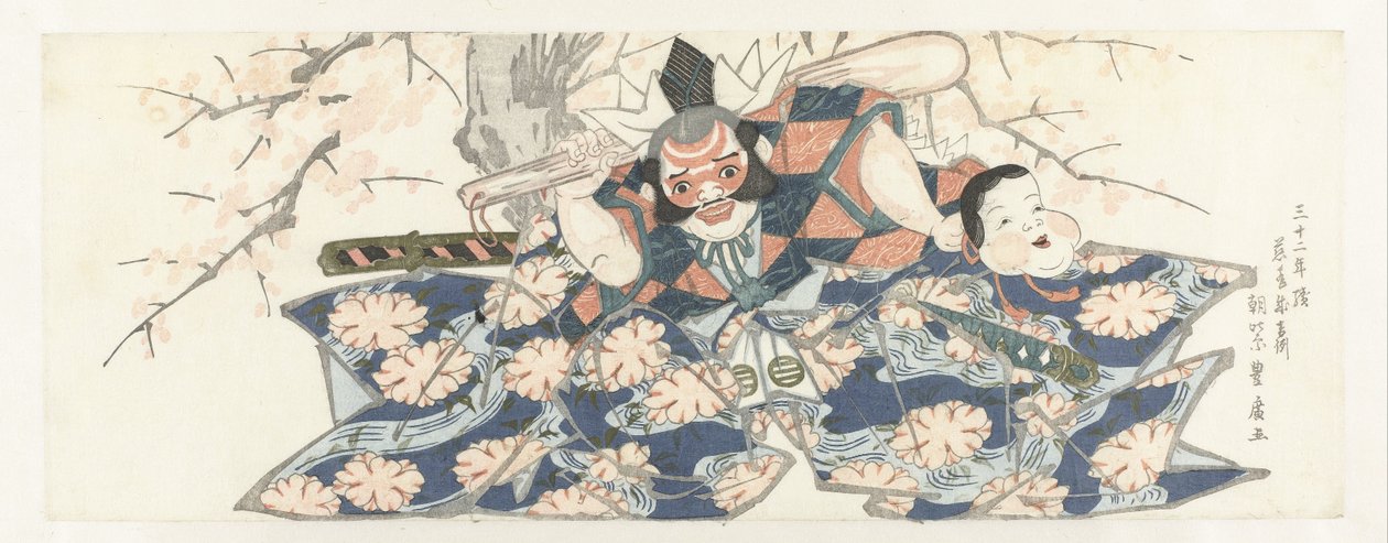 A Warrior Holding a Pestle by Utagawa Toyohiro