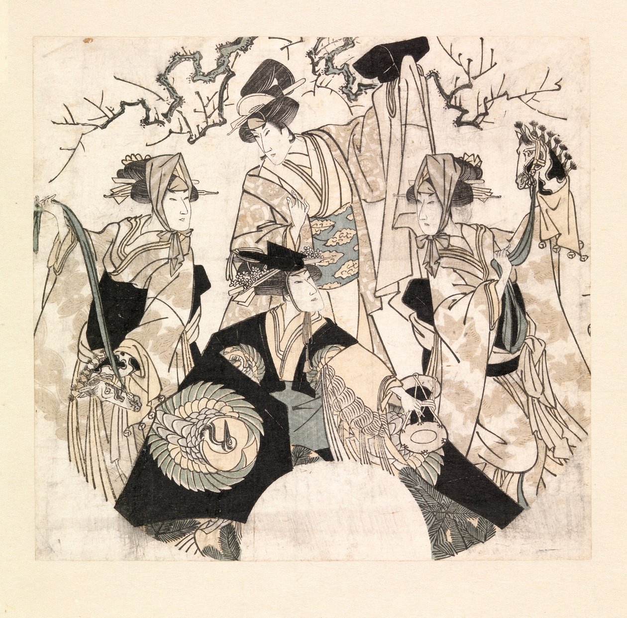Actors Performing Stage Dance of the Four Onnagatas by Utagawa Toyokuni