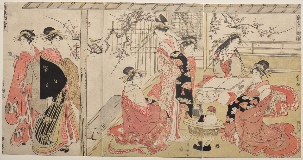 Courtesans of the Ogiya on a Spring Outing by Utagawa Toyokuni