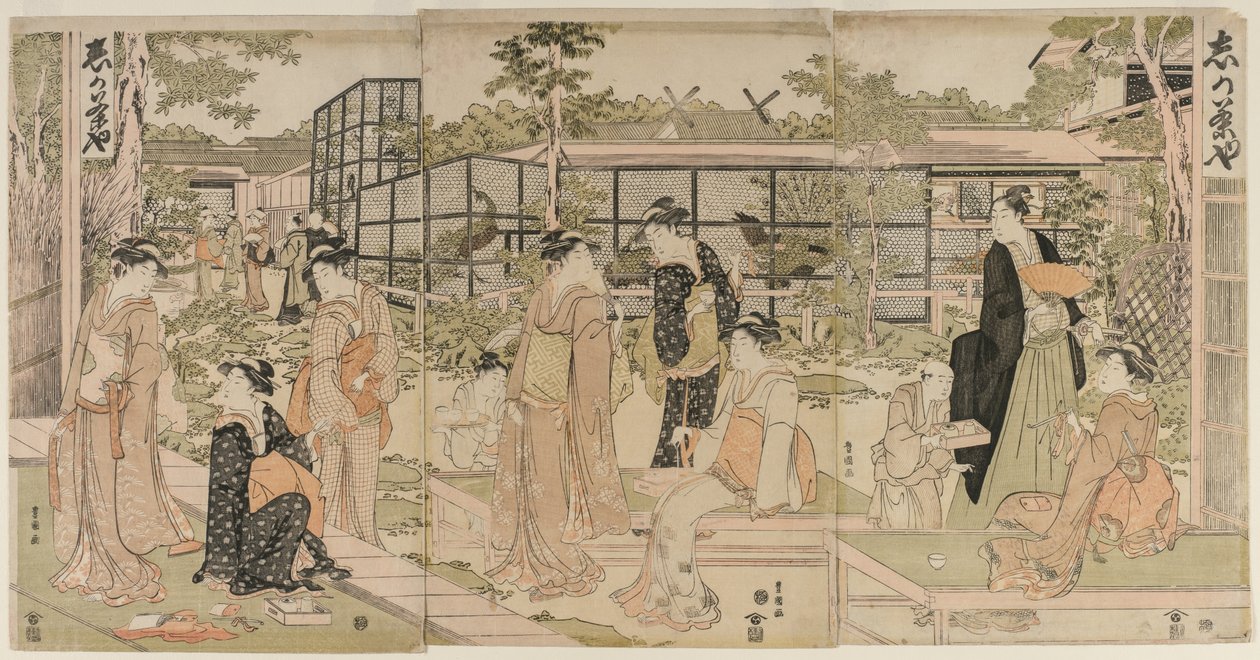 Visitors to the Shika Tea House, early 1790s by Utagawa Toyokuni