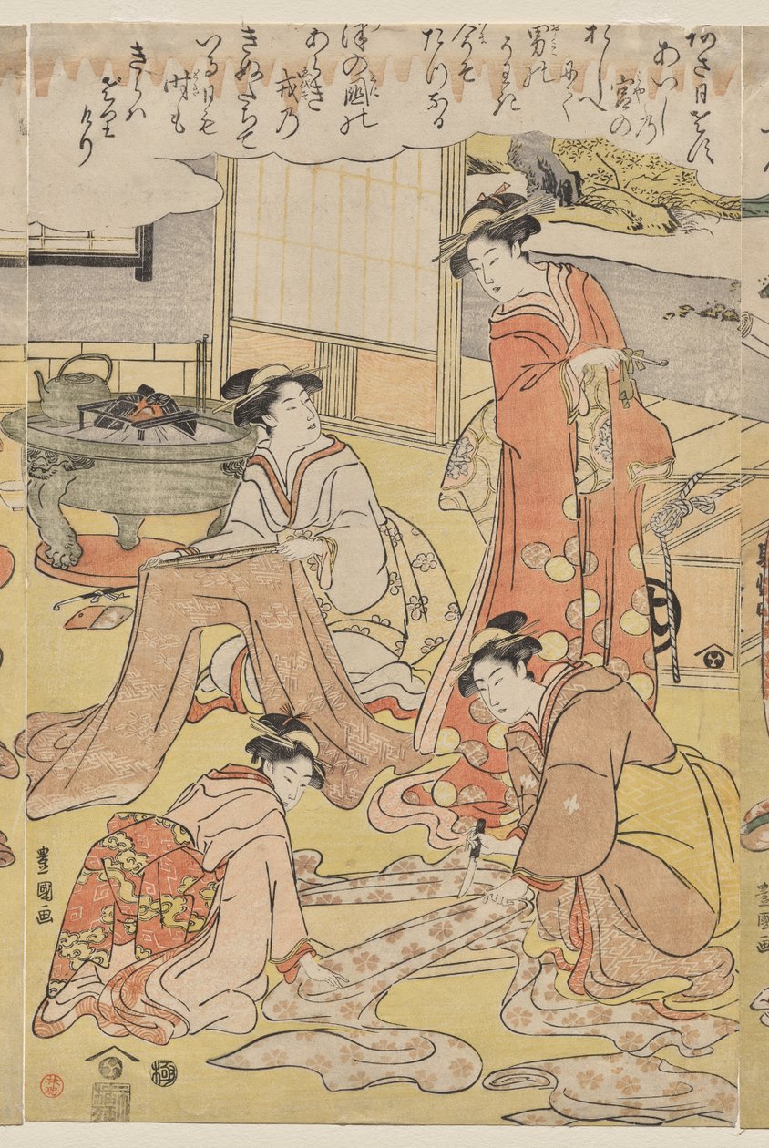 Women Making Clothing by Utagawa Toyokuni