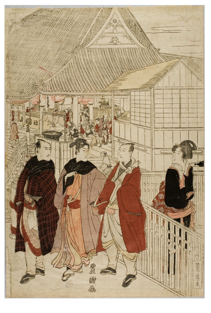 New Year Pilgrimage to Myohoji in Horinouchi, Edo, c.1804-1810 by Utagawa and Toyokuni Utagawa Toyohiro