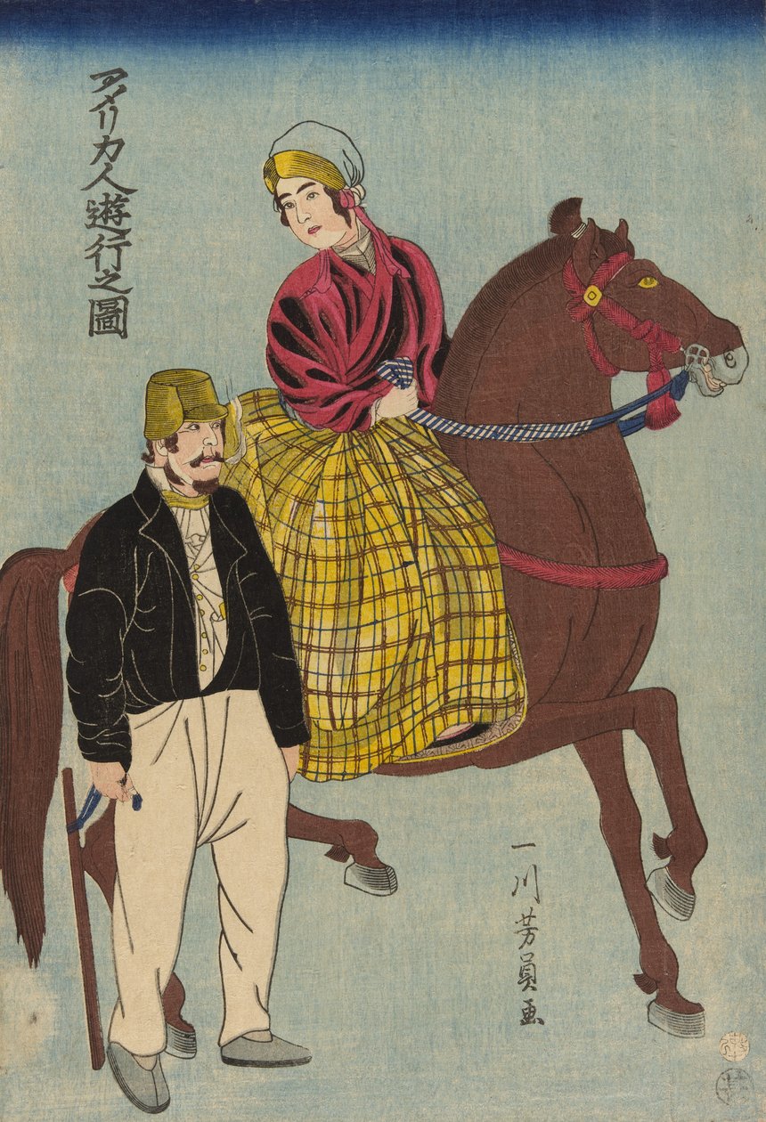 Americans on an Outing by Utagawa Yoshikazu