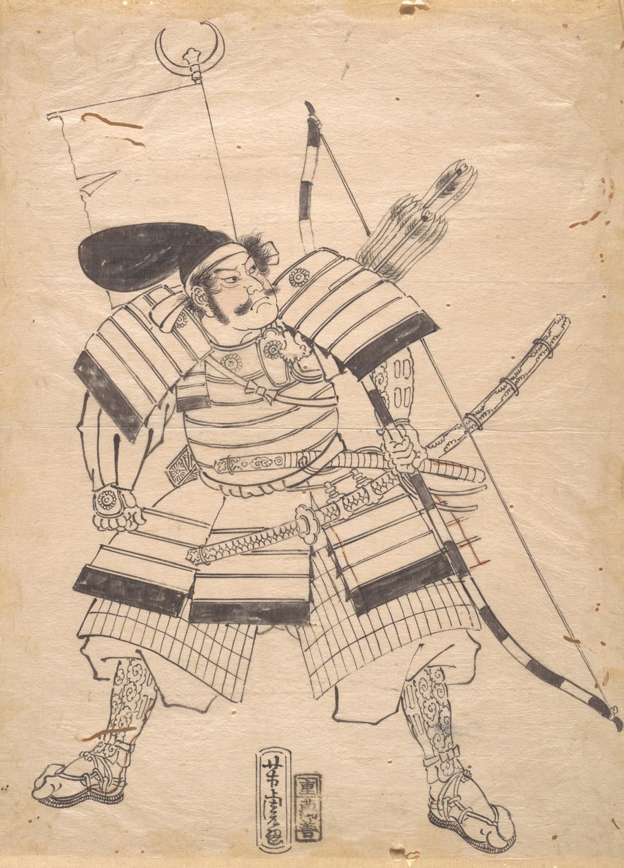 Preparatory Drawing for a Warrior Print by Utagawa Yoshitora