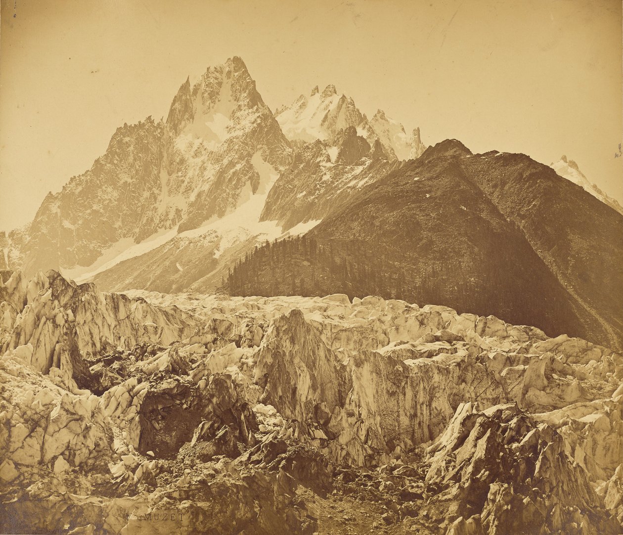 Mont-Blanc (Haute-Savoie), Glacier des Bois and Aiguille des Charmoz by V. Muzet