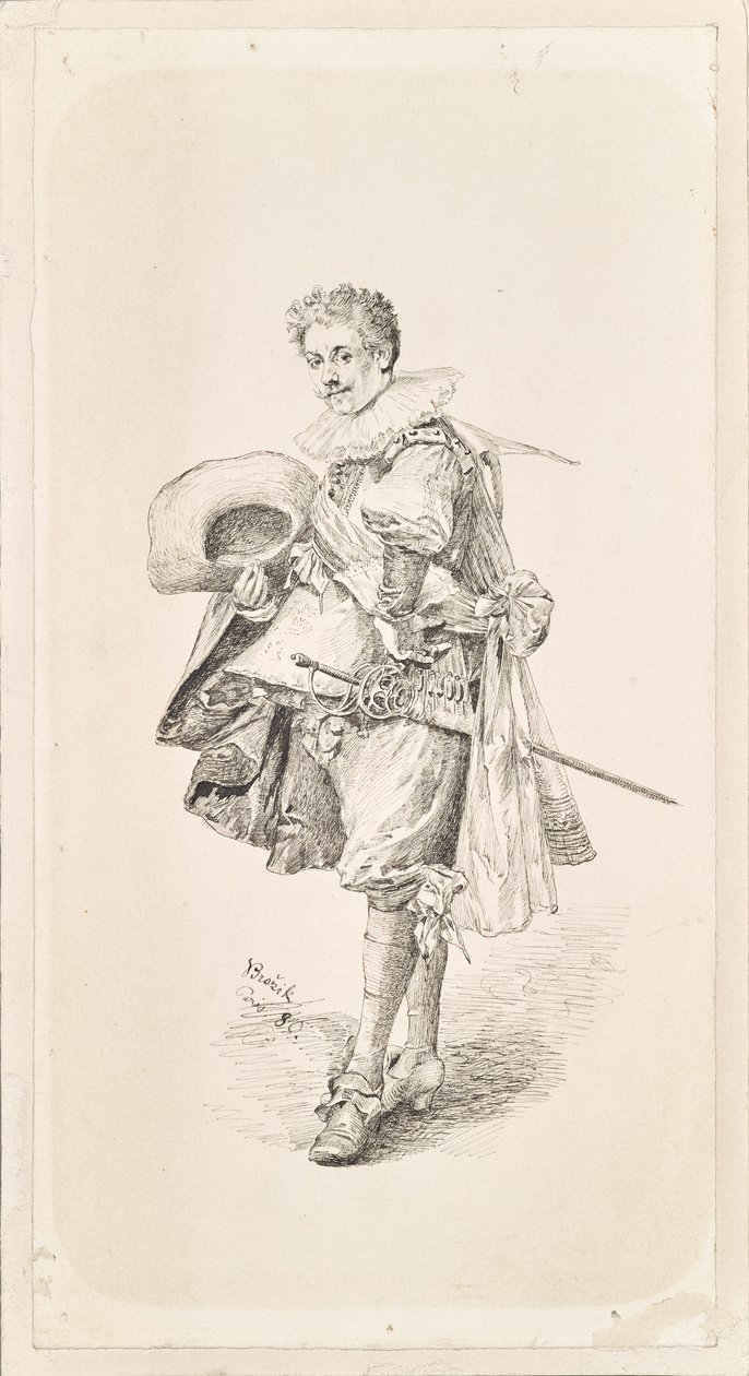 Gentleman in Renaissance Costume and Ruff by Vaclav Brozik