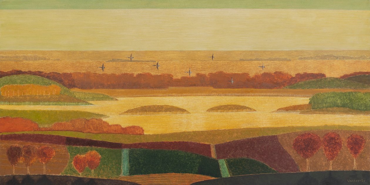 Geese Flying Over Dunes, 2023 by Vadym Vaskovsky