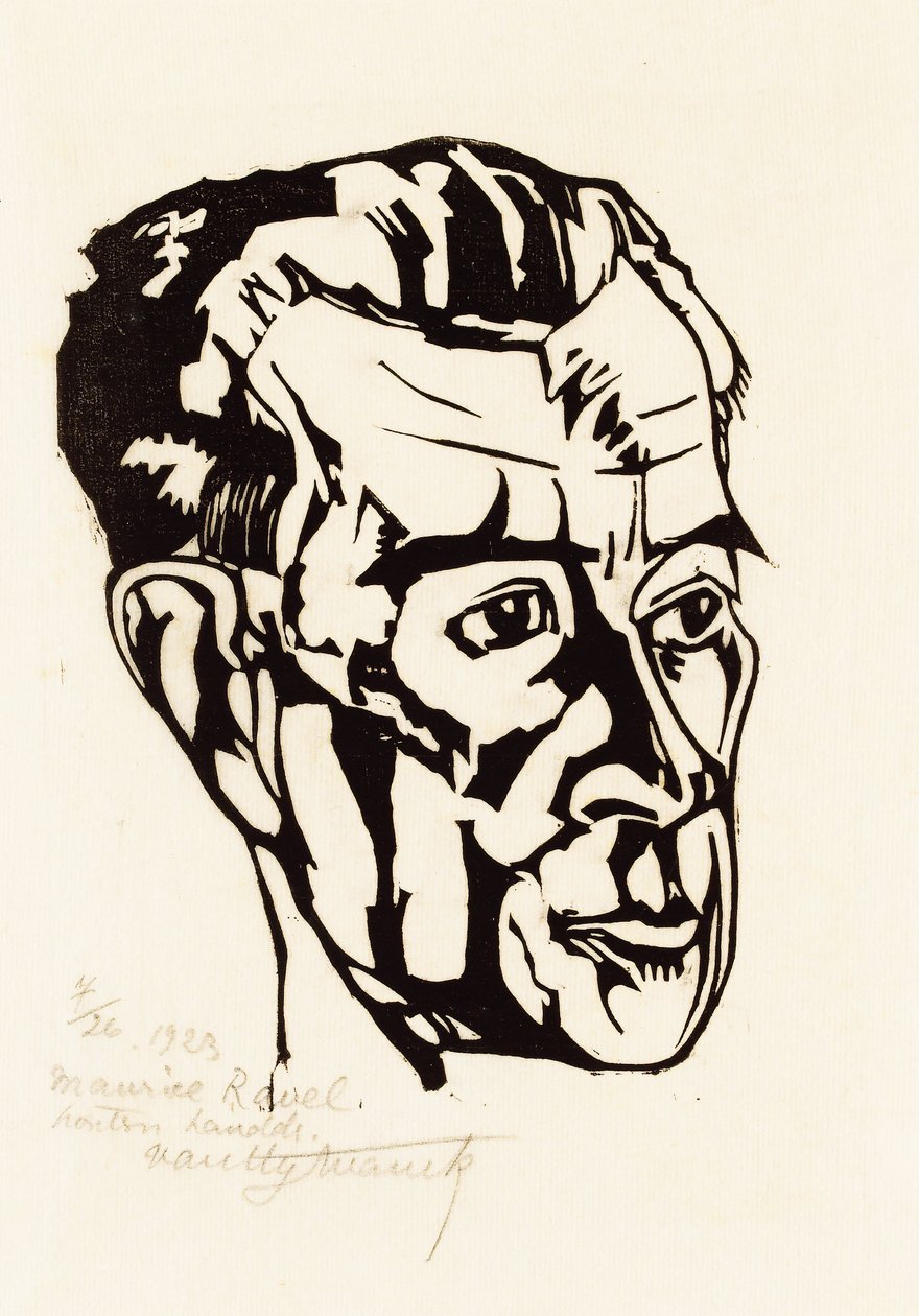 Portrait of the Composer Maurice Ravel by Valentijn Edgar Van Uytvanck