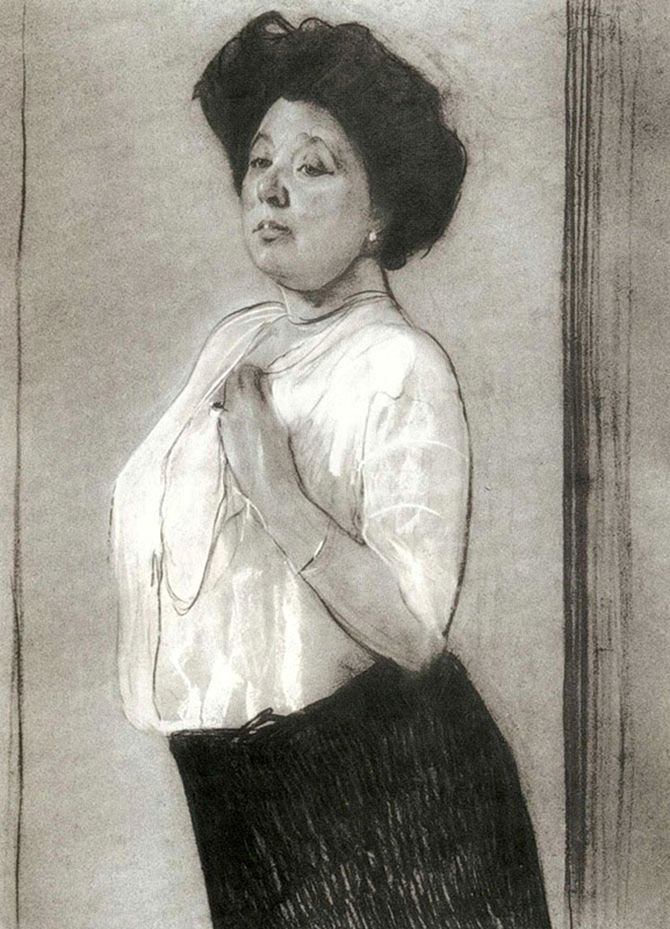 Portrait of Nadezhda Lamanova by Valentin Aleksandrovich Serov