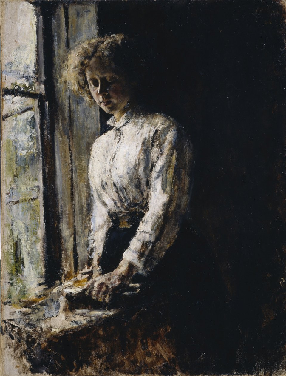 At the Window. Portrait of Olga Fyodorovna Trubnikova by Valentin Aleksandrovich Serov
