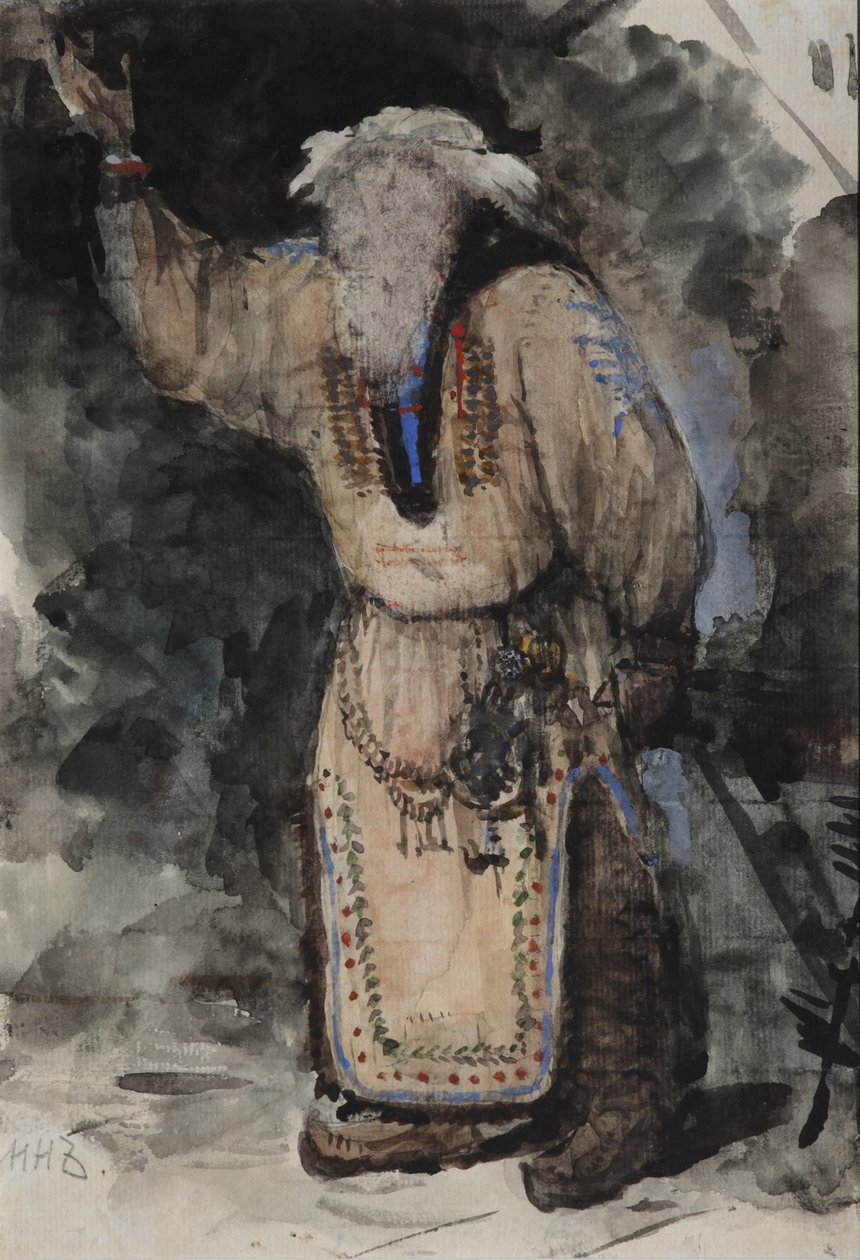 Costume Design for the Opera Ruslan and Lyudmila by M. Glinka by Valentin Aleksandrovich Serov