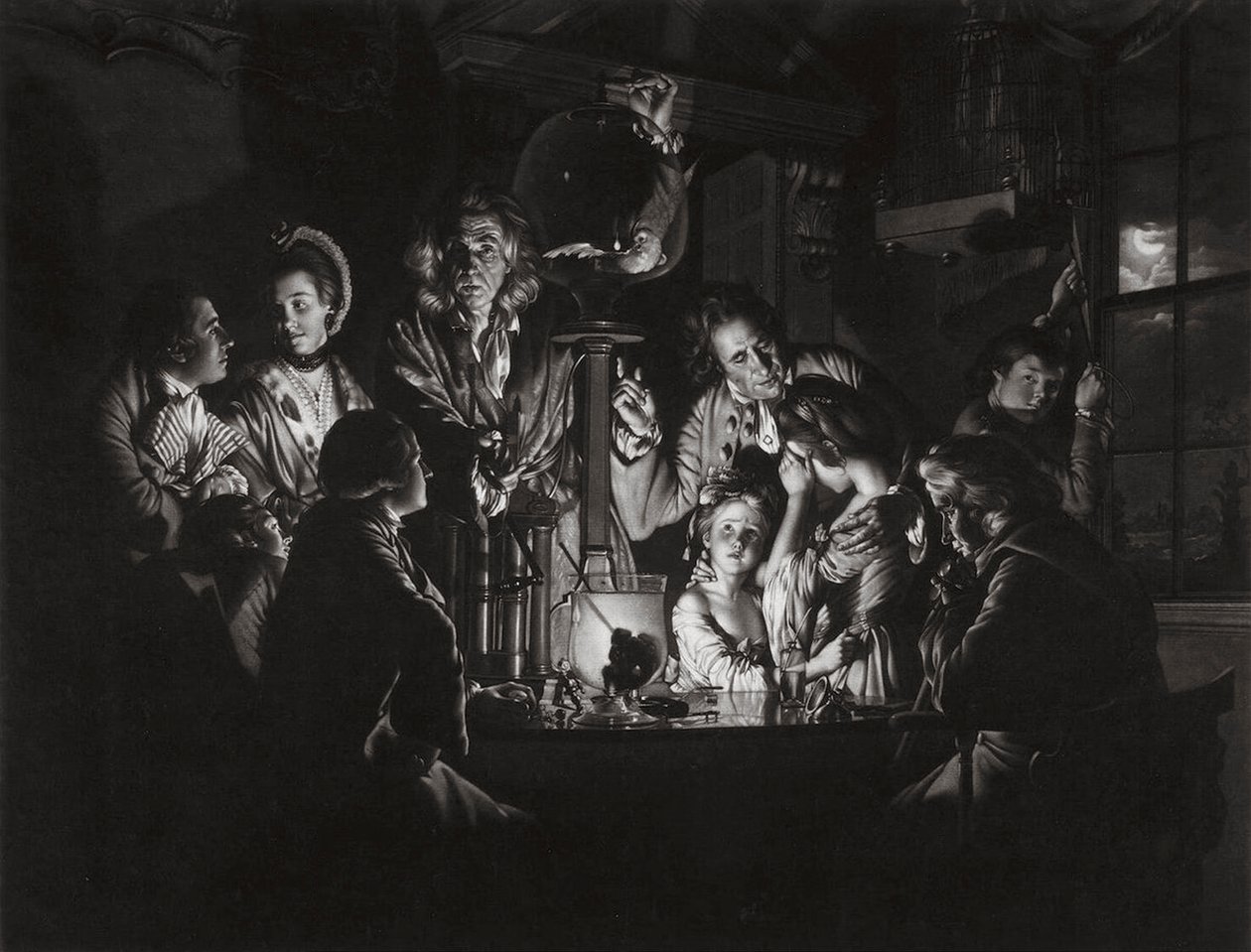 An Experiment on a Bird in the Air Pump After Joseph Wright of Derby by Valentine Green