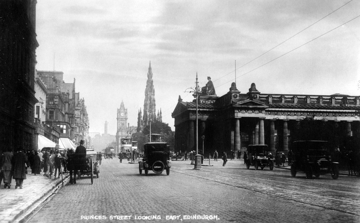 Looking East Along Princes Street, Edinburgh by Valentine and Sons Ltd