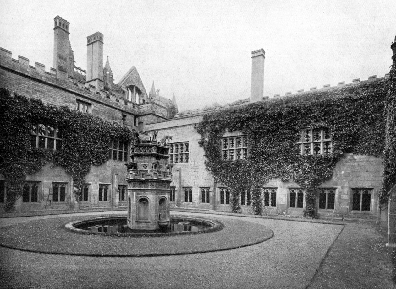 The cloisters, Newstead Abbey, Nottinghamshire by Valentine and Sons Ltd