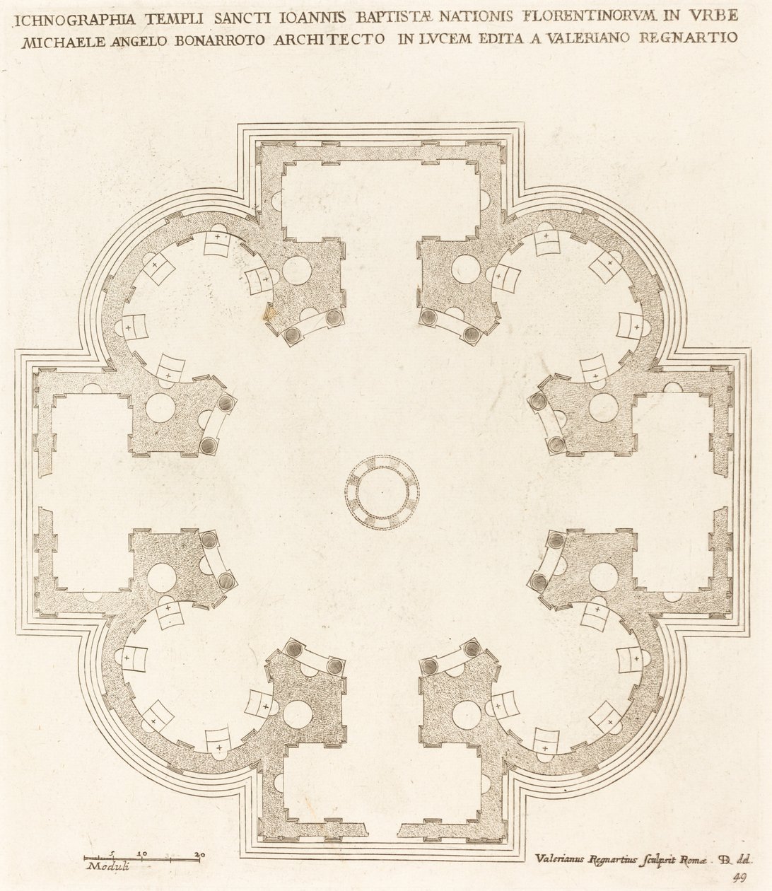Ground Plan of the Church of Saint John the Baptist by Valerien Regnard