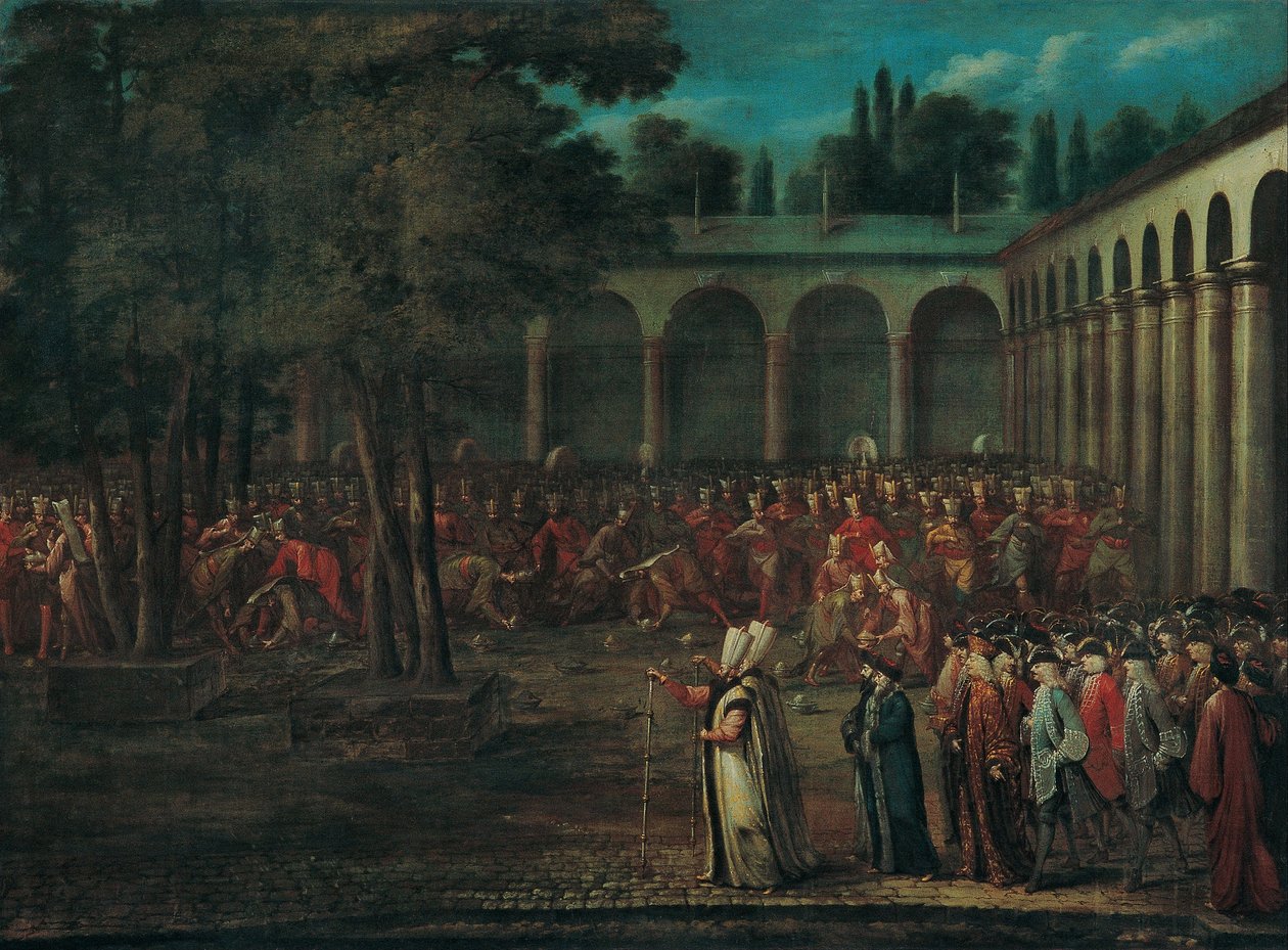 The Ambassadorial Delegation Passing through the Second Courtyard of the Topkapi Palace by Vanmour