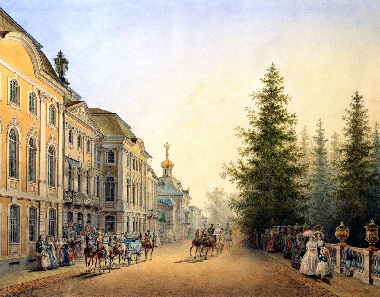 Court Departure at the Main Entrance of the Great Palace, 1852 by Vasili Semenovich Sadovnikov