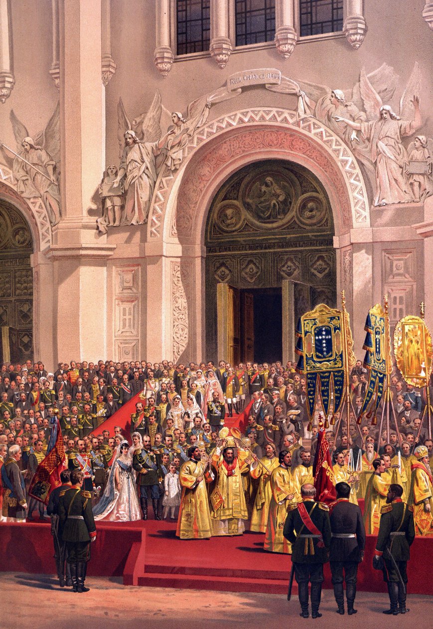 The Imperial Couple Leaving the Cathedral of Christ the Saviour by Vasili Petrovich Vereshchagin