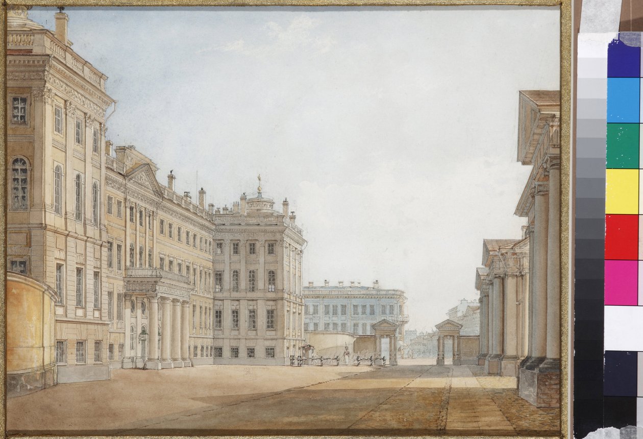 View of the Anichkov Palace in St Petersburg by Vasili Semenovich Sadovnikov