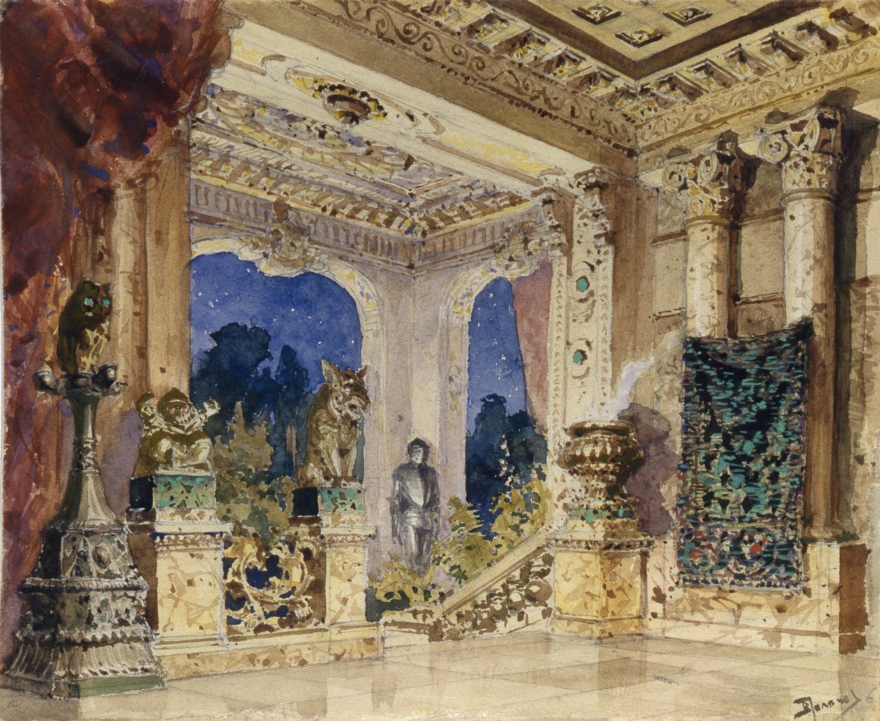 Stage Design for the Opera The Scarlet Rose by N. Krotkov by Vasilij Dmitrievich Polenov