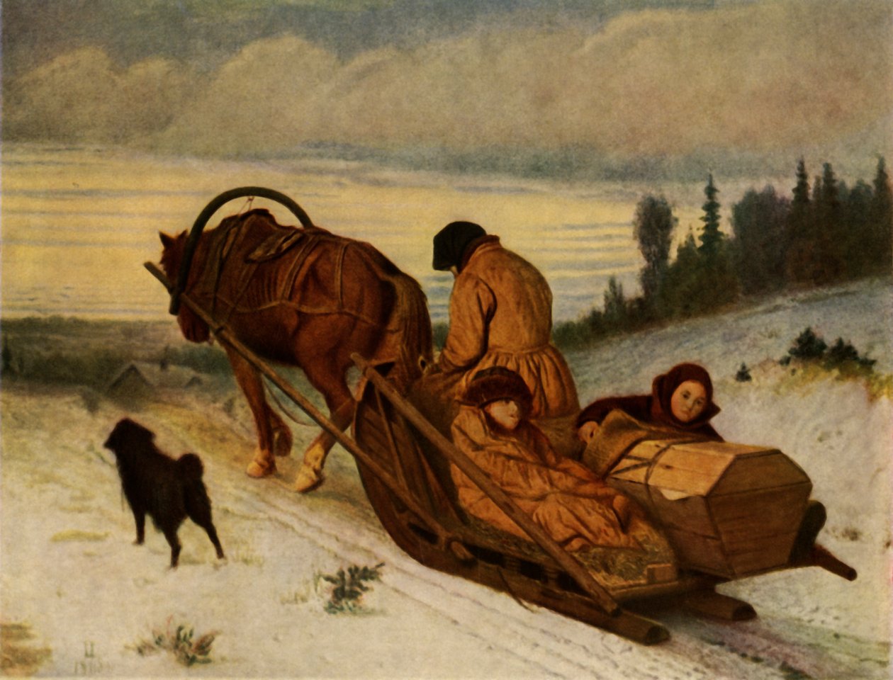 Accompanying the dead by Vasily Perov