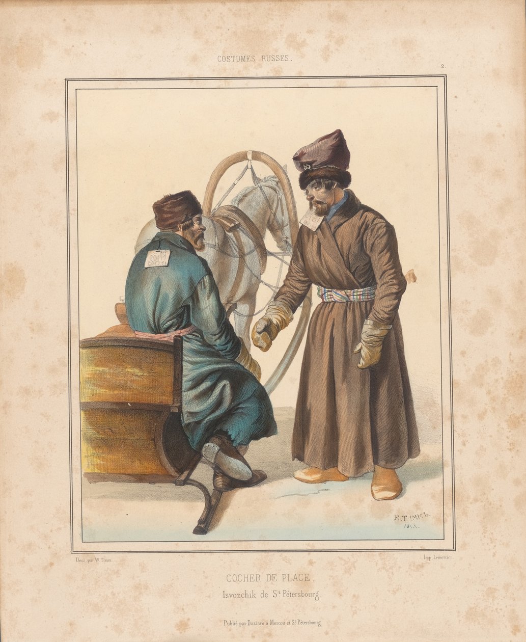Coachmen in Petersburg, Mid 19th Century by Georg Wilhelm Timm
