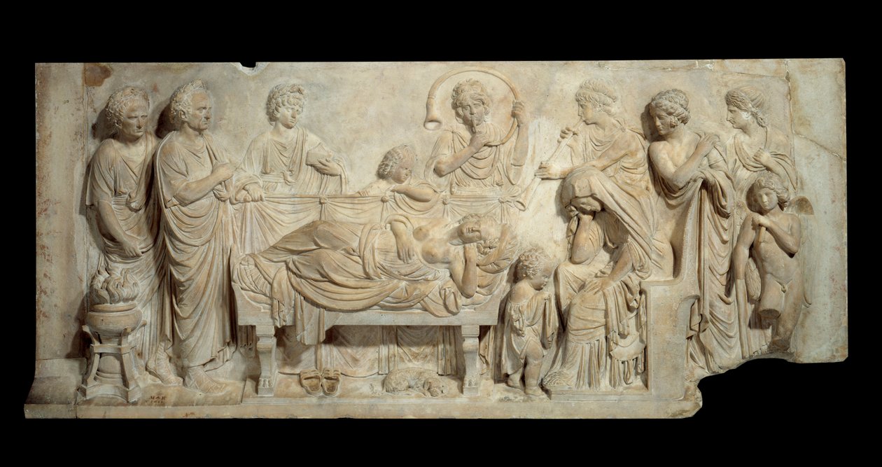 Funebre Bas Relief Marble Ceremony in Venice by Venetian School