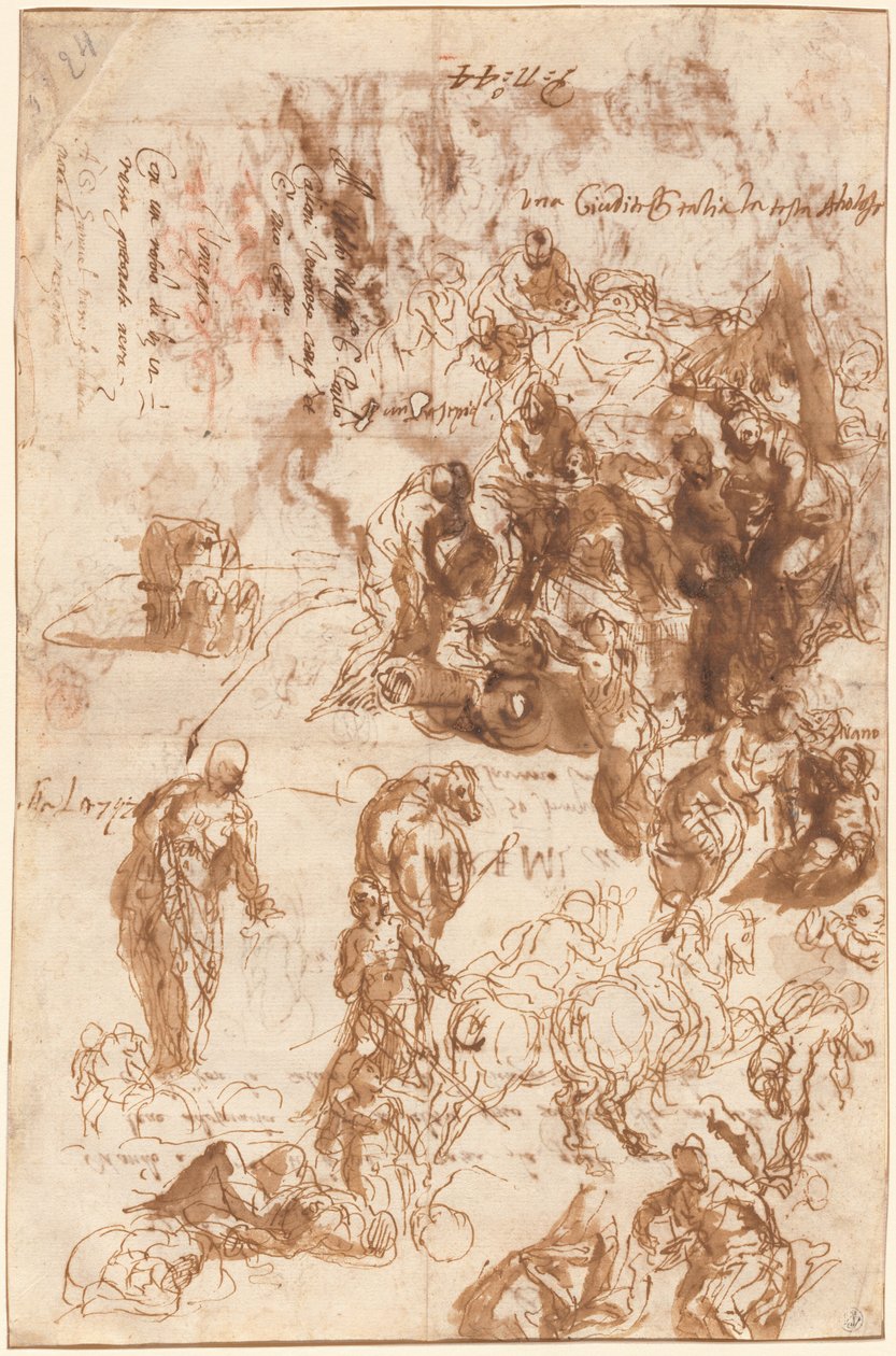 Studies for Judith and Holofernes, David and Goliath, The Finding of Moses, and Others by Veronese