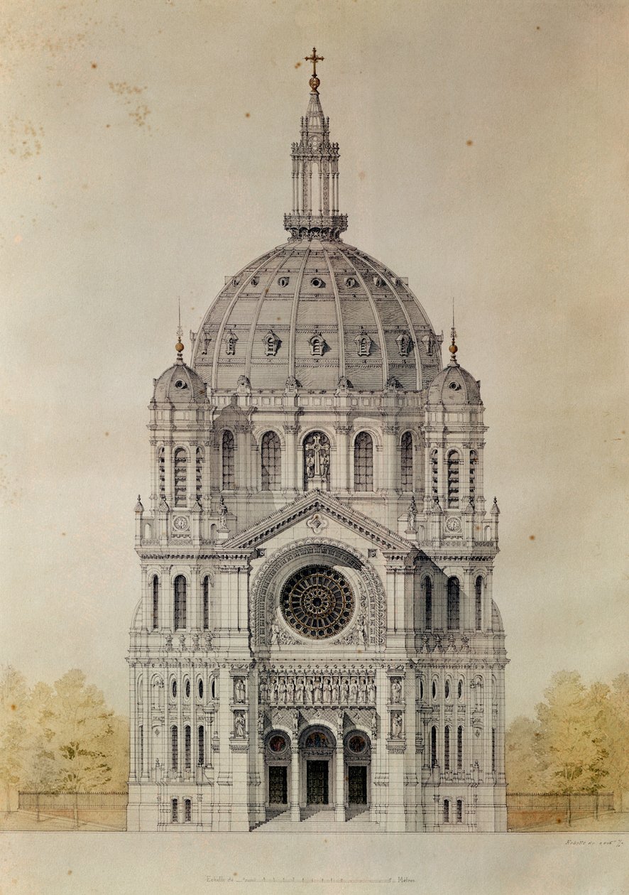 West facade of the Church of St. Augustin, Paris by Victor Baltard