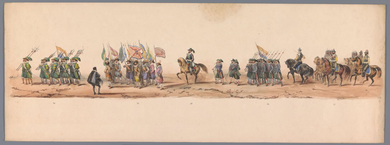Historical Parade at the Bicentennial of Utrecht University, 1836 (plate 9) by Victor Adam