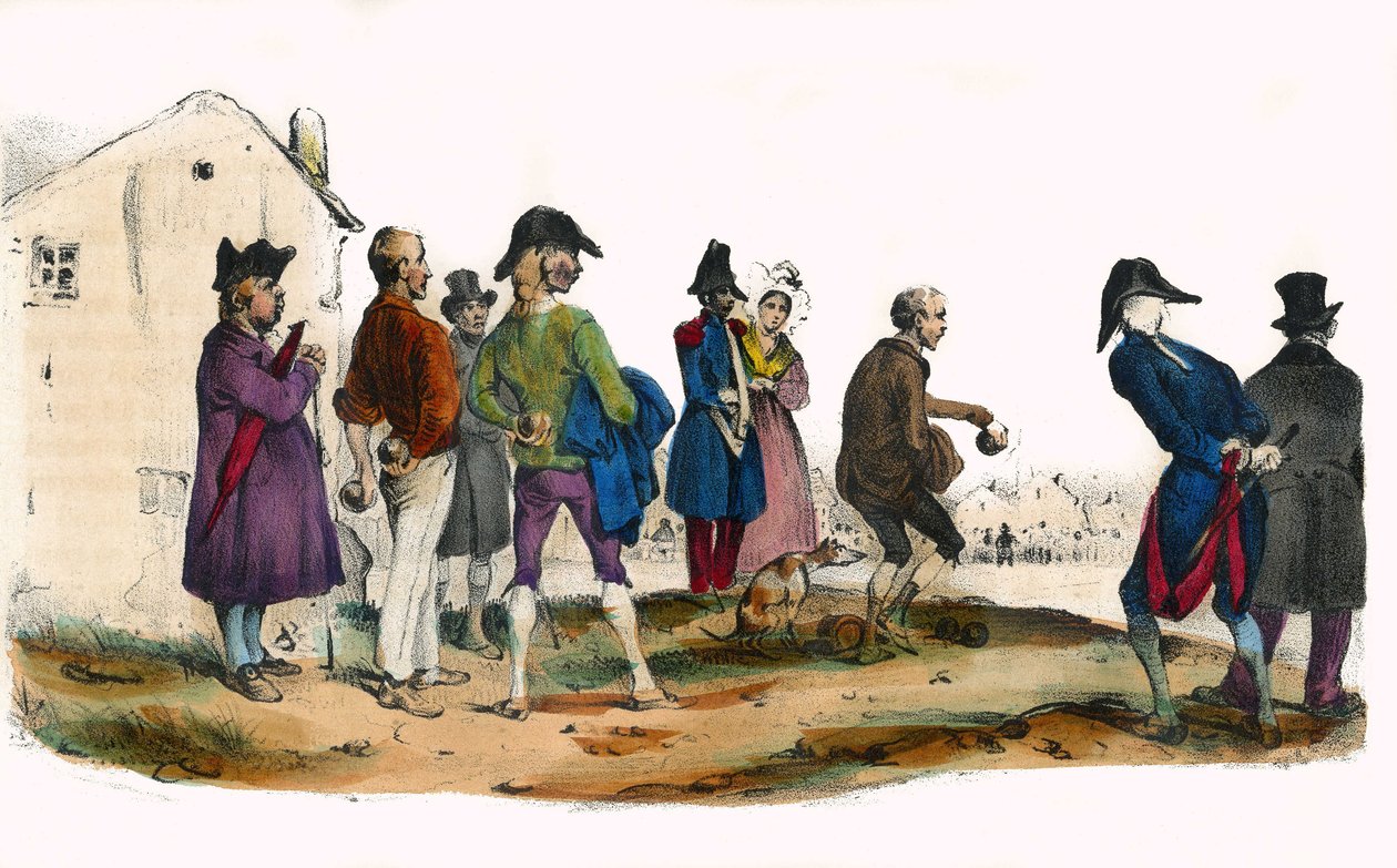Martin, the ball player. In “Album Grotesque, Choices of Outstanding Types”, illustrations by Victor Adam, Paris, circa 1850. by Victor Adam