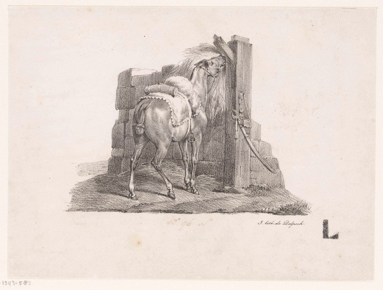 Study of a Horse in a Stable by Victor Adam