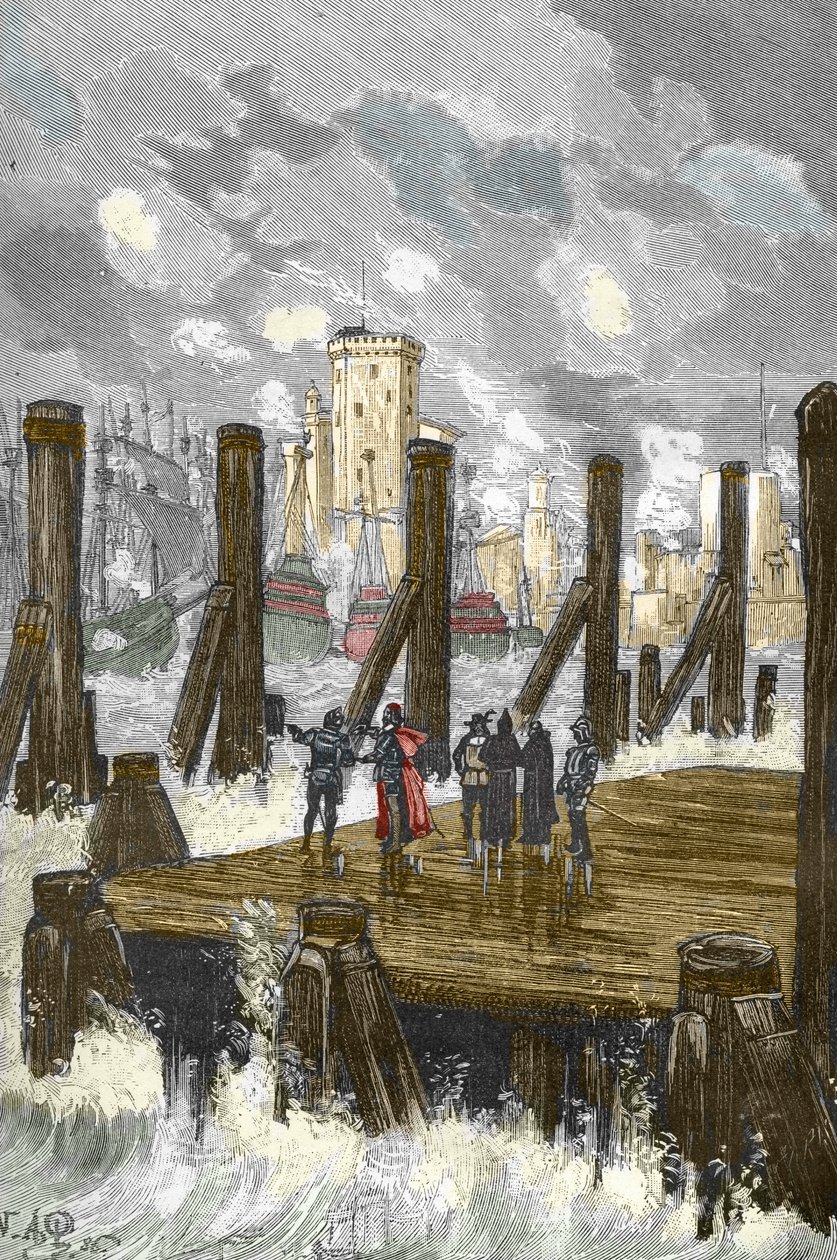 Siege of La Rochelle (1627-1628): The Cardinal of Richelieu on the dam of La Rochelle, during the siege of the city, October 1628 by Victor Armand Poirson