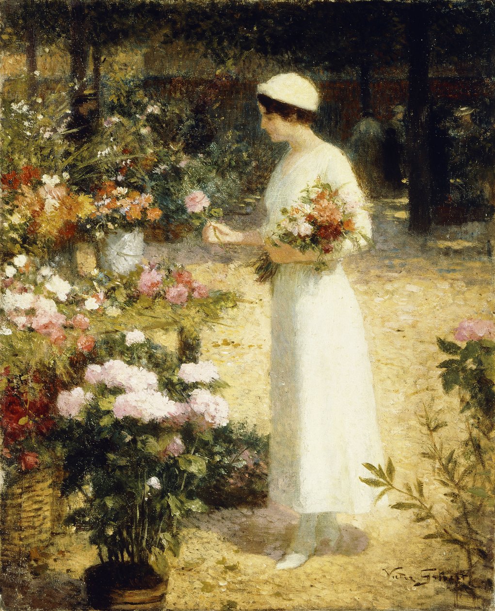 At the Flower Market by Victor Gabriel Gilbert