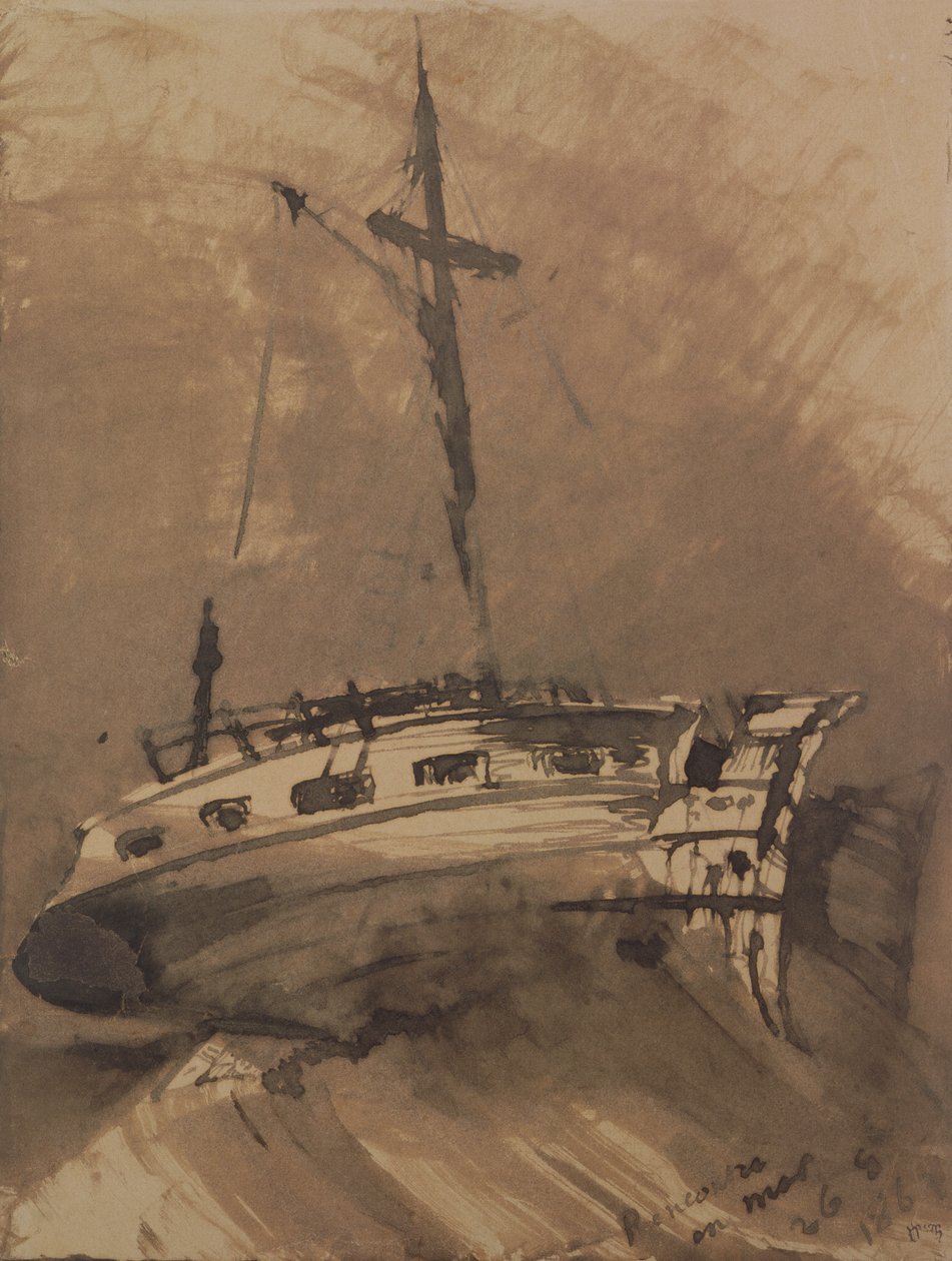 A Ship in Choppy Seas, 1864 by Victor Hugo