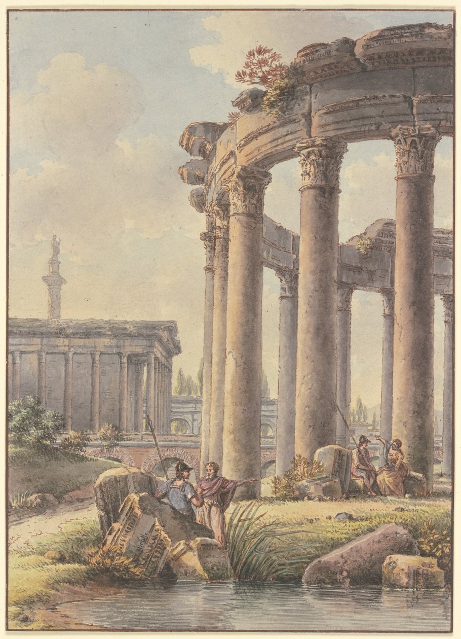 Architectural Capriccio: Ruins of a Round Temple, with Trajan