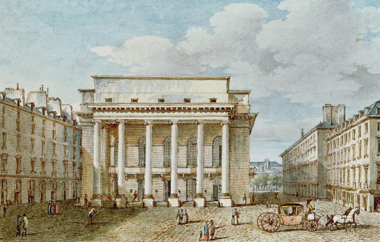 View of the Facade of the Theatre Italien (Salle Favart) by Victor Jean Nicolle