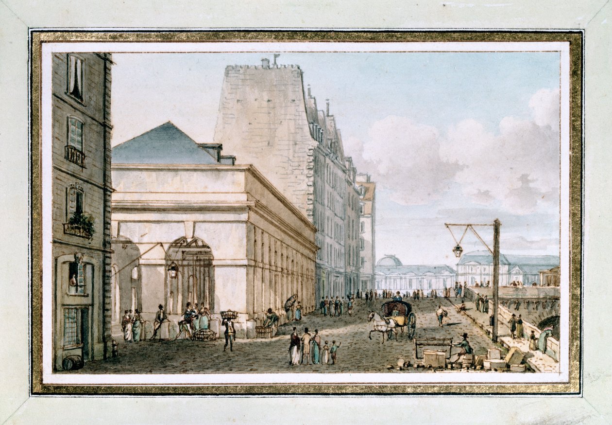 View of the New Poultry Market, Situated on the Quai des Augustins Near the Pont-Neuf, Paris, c. 1810 by Victor Jean Nicolle
