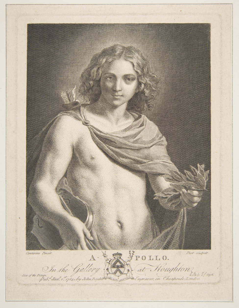 Apollo Wearing a Mantle and Holding a Laurel Branch and Violin by Victor Marie Picot