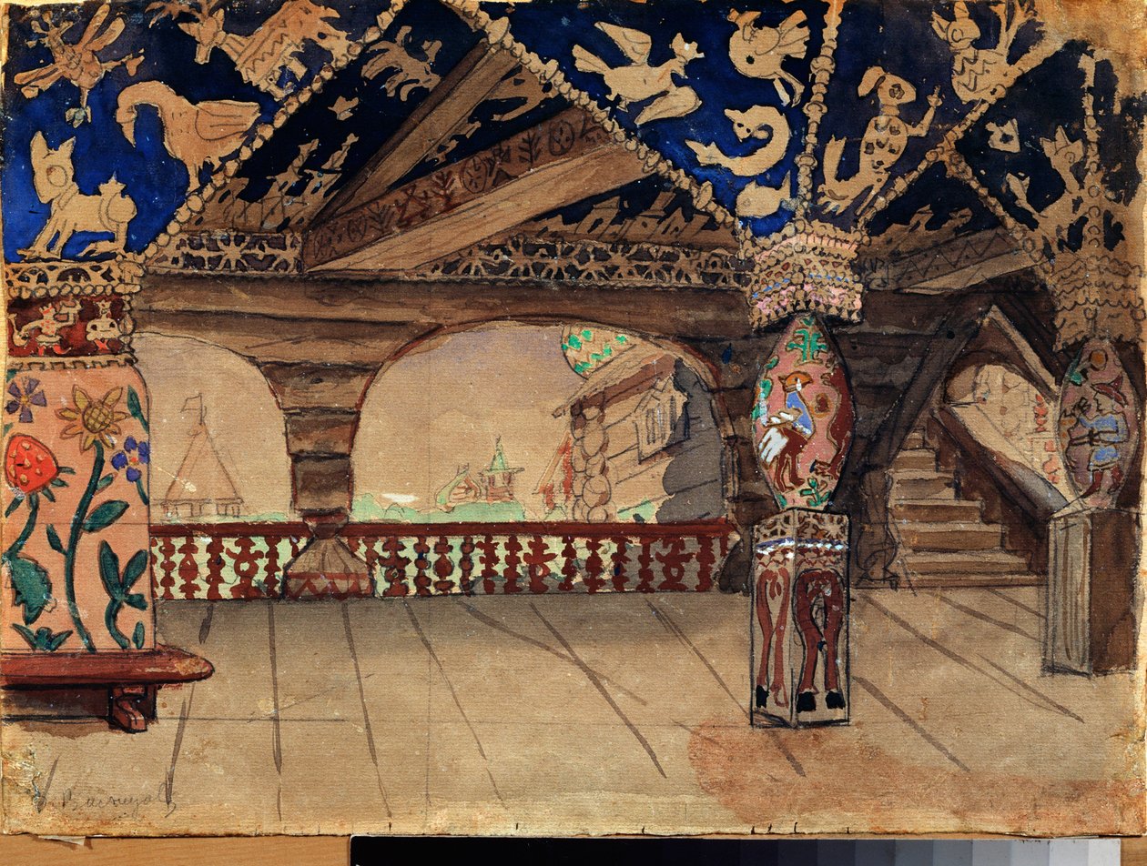 Stage Design for the Theatre Play Snow Maiden by A. Ostrovsky by Victor Mikhailovich Vasnetsov