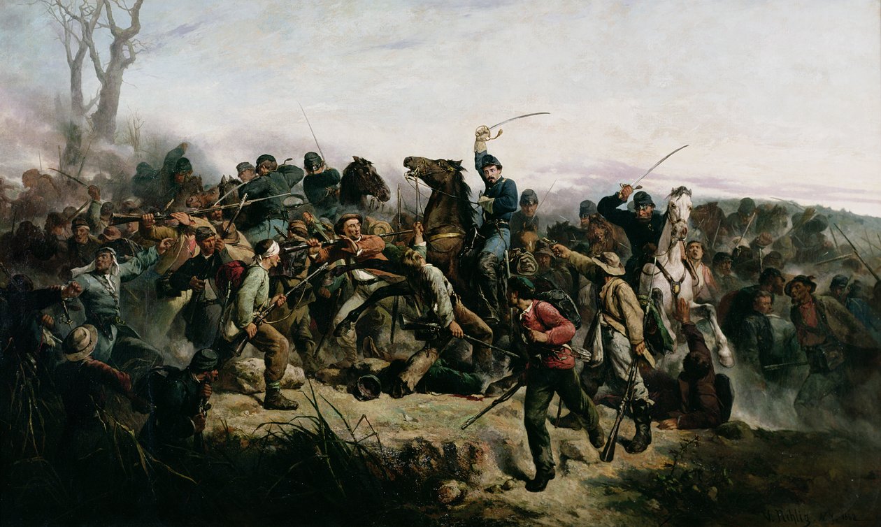 The Cavalry Charge of Lt. Henry B. Hidden, 1862 by Victor Nehlig