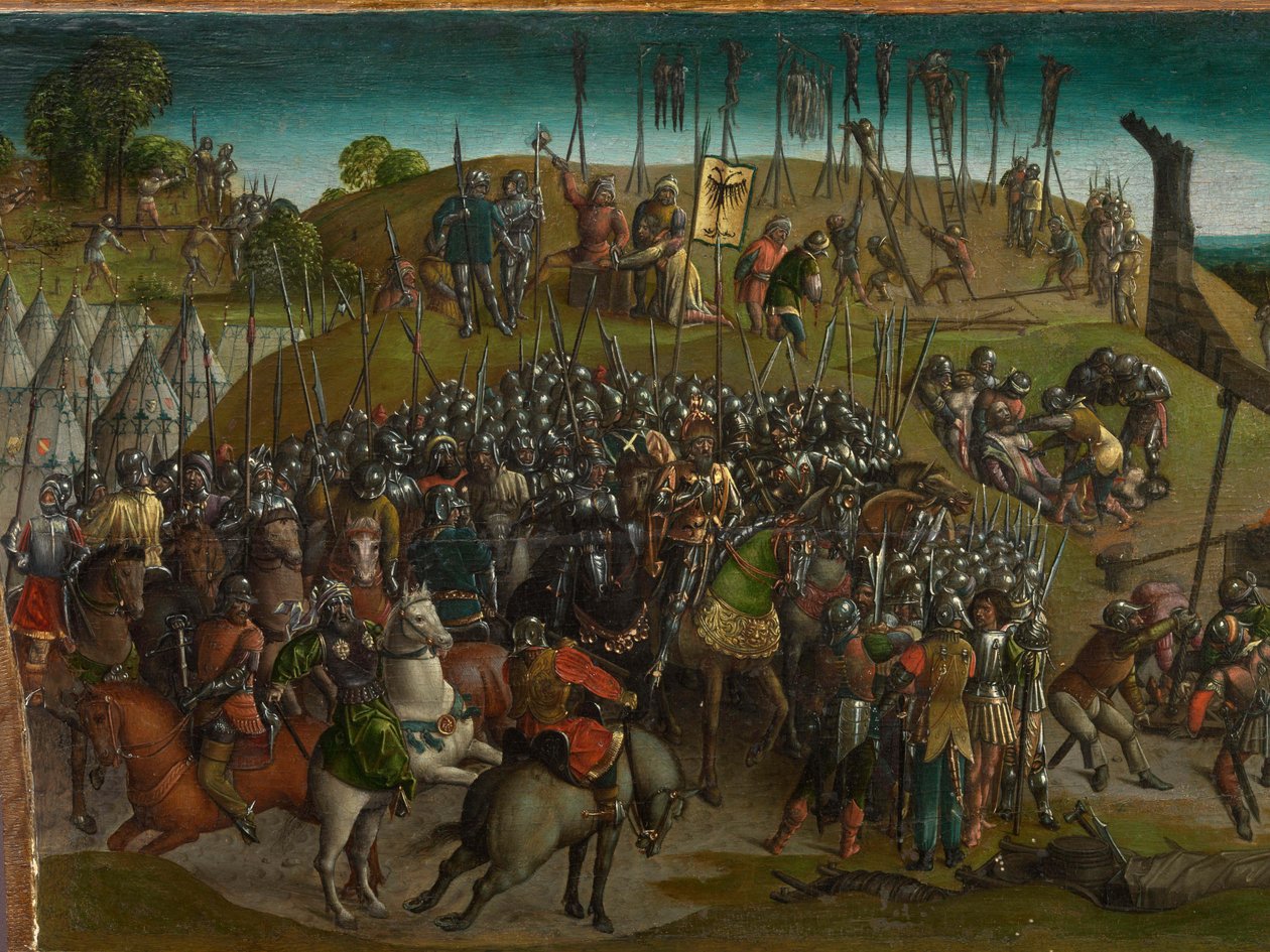 Conquest of Jerusalem by Titus (predella) by Vienna Master of Mary of Burgundy